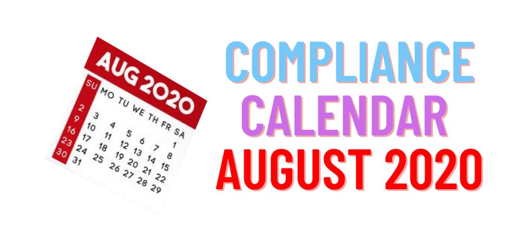 Compliance Calendar August 2020