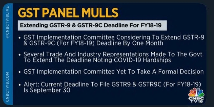 GSTR-9 AND GSTR-9C Due Date May Be Extended By One Month